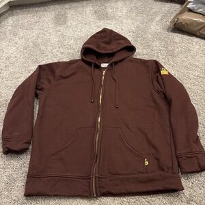 Justin FR Flame Resistant Hoodie Mens XL Maroon  Full Zip Up Work fr KN010012F-1